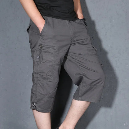 MRMT 2026 Brand Mens Capri Pants with Multiple Pockets Cargo Pants Casual Middle-aged Men Shorts Pant for Male Man Cropped Pants
