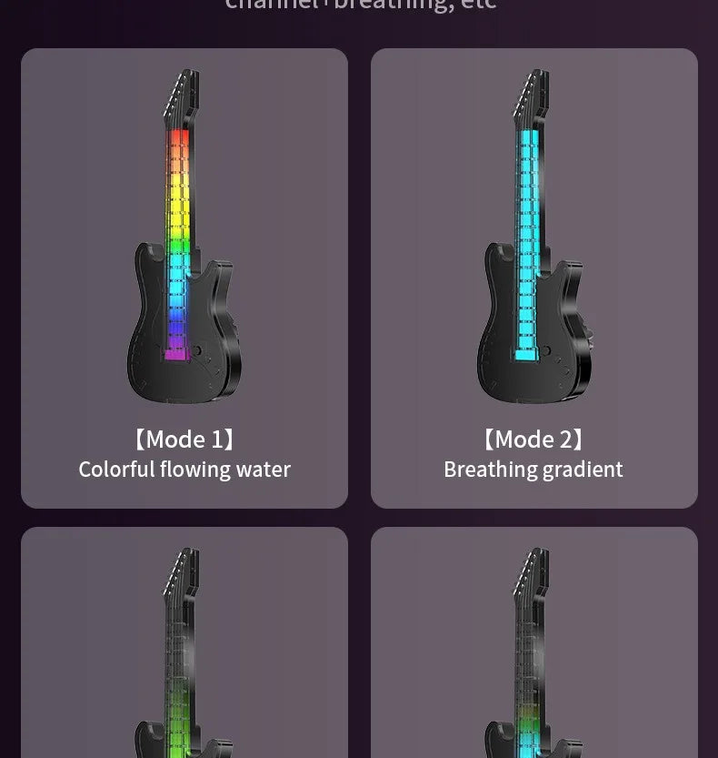 1PC Car Air Conditioner Vent Guitar Aromatherapy Atmosphere Light Perfume Fragrance Decorative Music Pickup Lamp Car Accessories