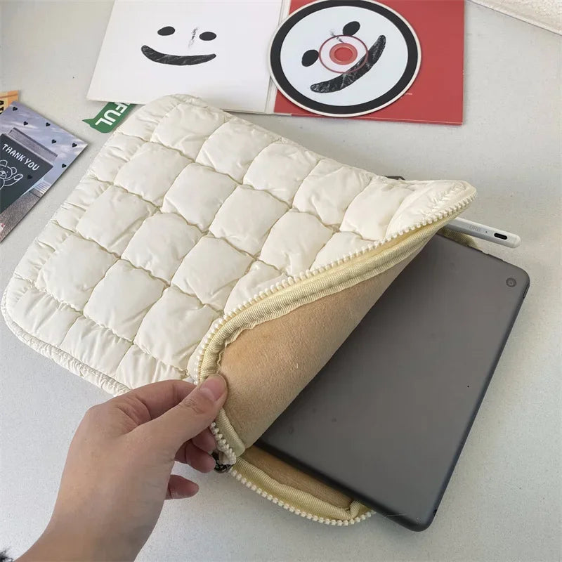 Puffy Laptop Bag Sleeve 11/13/14/15/15.6 Inch Quilted Case Laptop Cover For MacBook Air Pro/iPad/Lenovo/Hp Puffer Notebook pouch