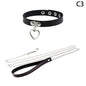 Sexy Leather Heart Necklace Collar Set with Leash for Women BDSM Cosplay Bondage Accessories Couple Role Play Game Props