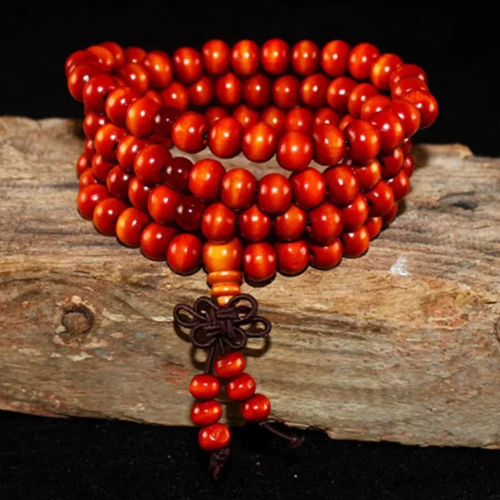 Natural Sandalwood Bracelet Men Buddhist Buddha Meditation Bead Bracelet For Women Prayer 108 Beads Rosary Hanging Decoration
