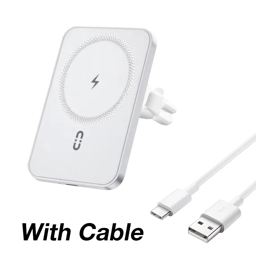 Car Air Vent Phone Holder Stand Magnetic Wireless Charger For Magsafe iPhone 17 16 15 14 13 12 Pro Max XS 360 Rotation Mount Pad