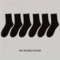 6/10/15/20 Pairs Men Socks Spring Autumn Casual Black White Striped Socks Breathable Mid Tube Sock High-quality Round Neck Socks