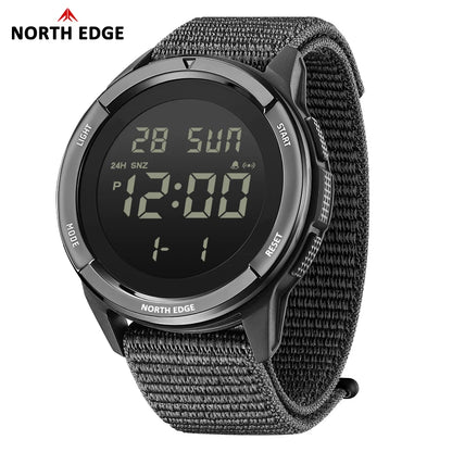 NORTH EDGE 2026 TERRAX Men's Digital Watches Outdoor Sports Swimming Waterproof 50M Stopwatch Countdown Electronic Watch For Men