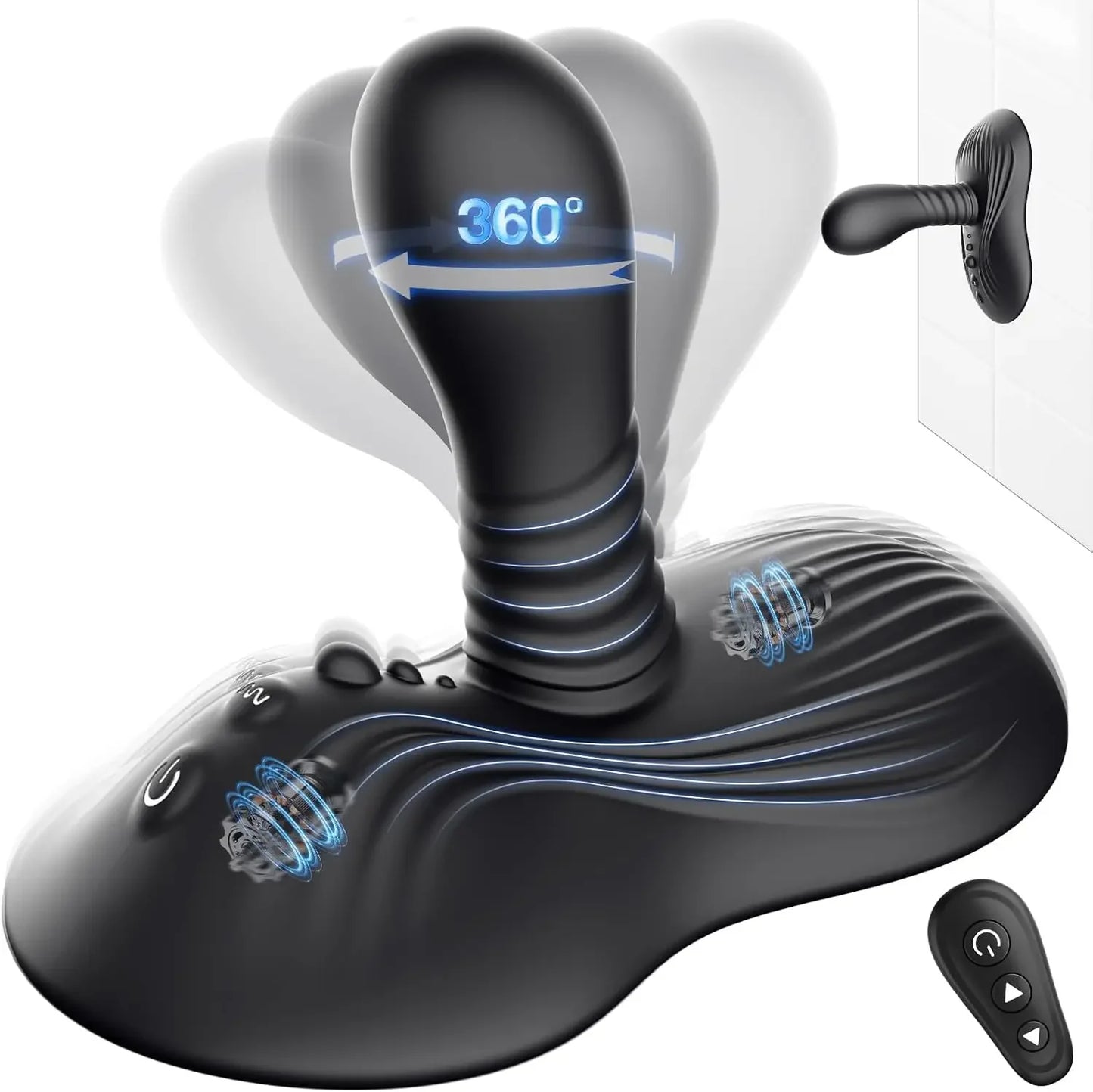 Remote Control Rotating Prostate Massager Anal plug Sucker Butt Plug Triple Vibrating Vibrator For Men Women Perineum Stimulator