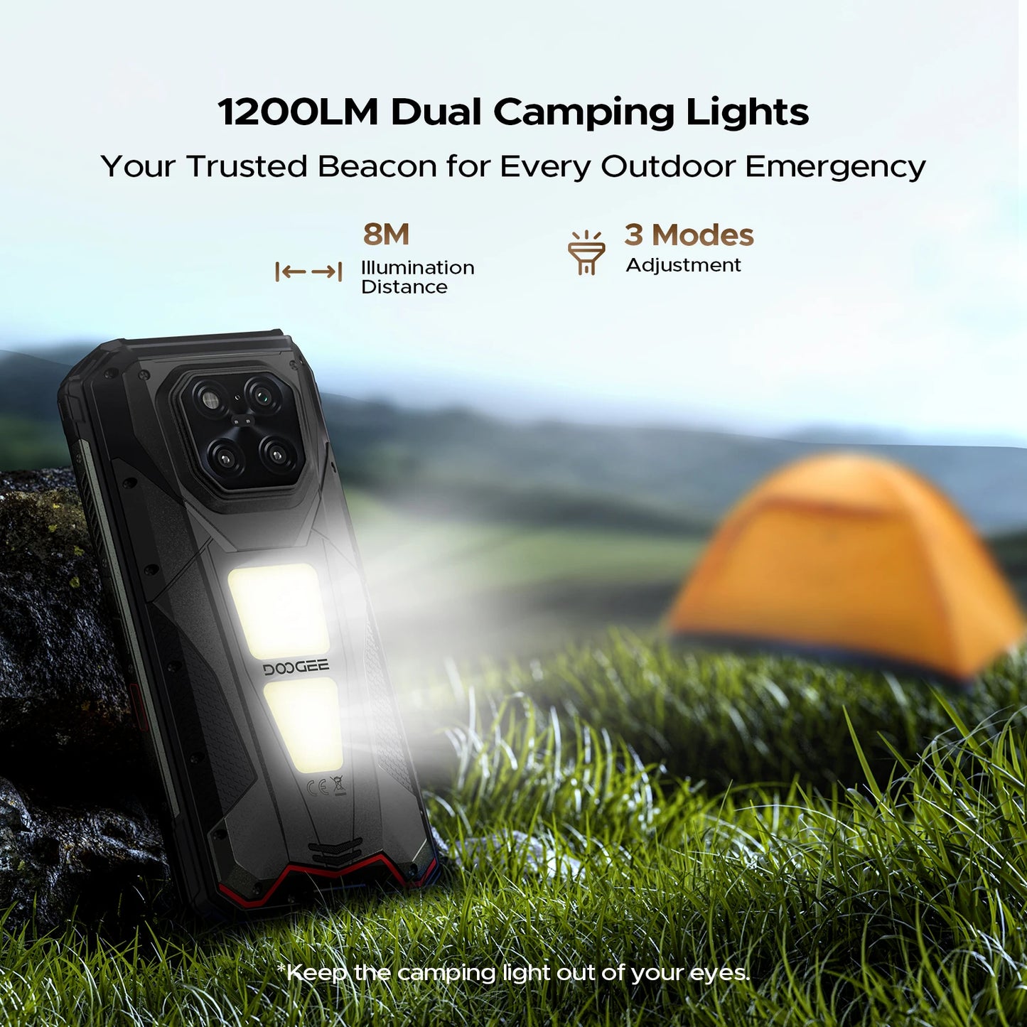 DOOGEE V Max LR 5G Rugged Phone Laser Rangefinder Dual Camping Lights 16GB 512GB ROM 6.78'' Display 20500mAh Battery Smartphone