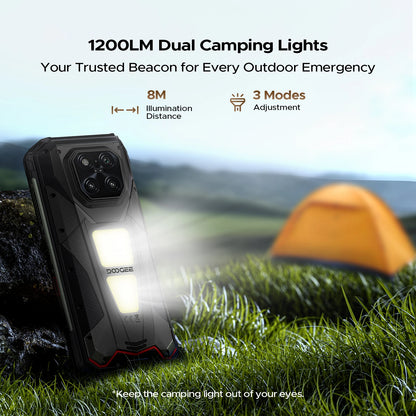 DOOGEE V Max LR 5G Rugged Phone Laser Rangefinder Dual Camping Lights 16GB 512GB ROM 6.78'' Display 20500mAh Battery Smartphone