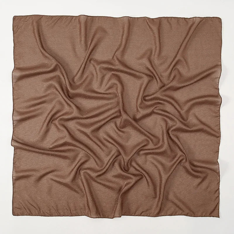 90*90cm Square Chiffon Hijab Scarf Women Solid Color Muslim Soft Head Scarf Islamic Shawls and Wraps Headband Musulman Scarves