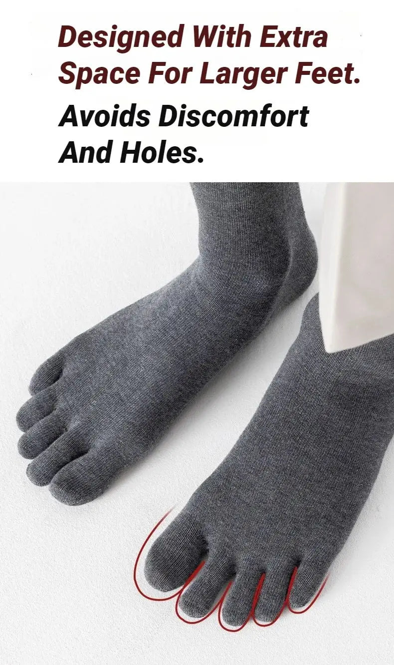 5Pairs Five Fingers Toe Socks Breathable Cotton Unisex Sports Running Sweat Absorbent Antibacterial Ankle Crew