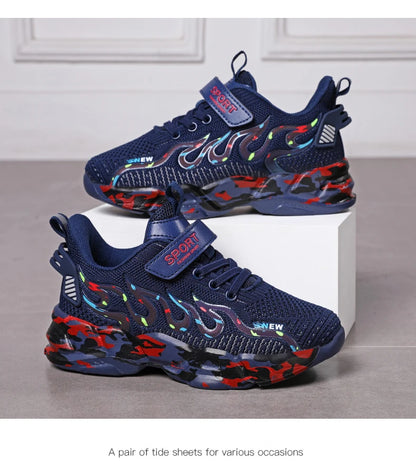 Boys Running Shoes 2022 Design Children Sneakers Mesh Kids Casual Sneakers 7-12 Years Children Sneakers for Boys