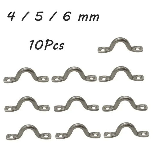 10Pcs 4mm 5mm 6mm Stainless Steel Pad Eye Strap for Boat Door Handle Pull Door Hardware Knob Handle Boat Yacht Ship Doorknob