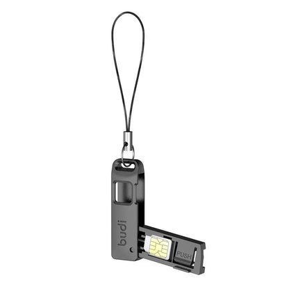 Multifunctionele kaartslot opslagdoos TF SIM-kaartejector opslagslot met Lanyard Anti-verloren SIM-kaartverwijderingsnaalden 1pc