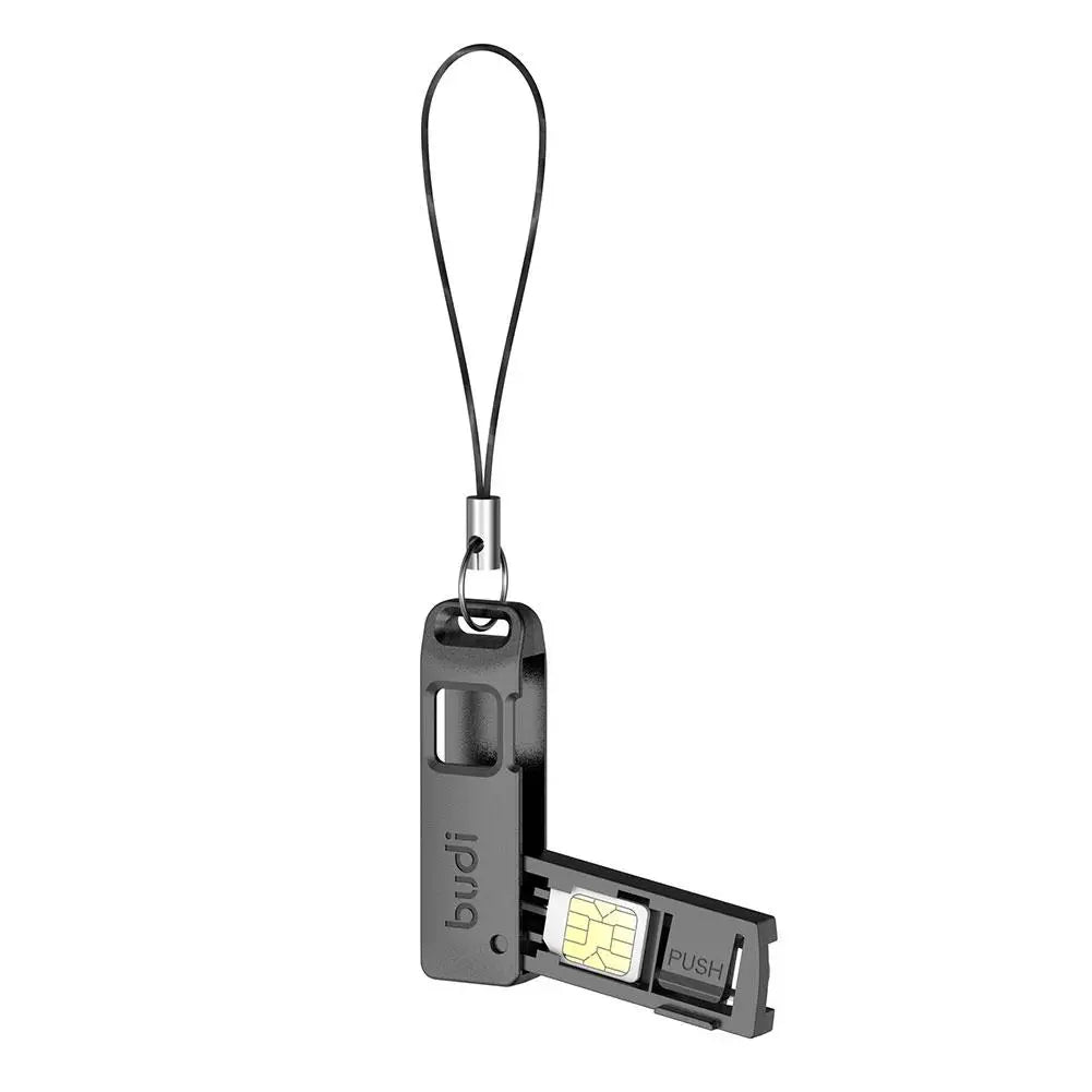 Multifunctionele kaartslot opslagdoos TF SIM-kaartejector opslagslot met Lanyard Anti-verloren SIM-kaartverwijderingsnaalden 1pc