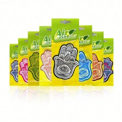 Hamsa Hand Pattern Hanging Car Air Freshener Assorted Fragrance Paper Scent Cards 5‑40 Pcs