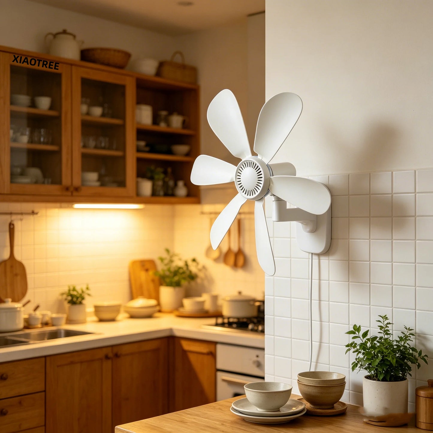 16.5-Inch Wall Mount Fan with Remote and Timer Small 5V USB Fan with Powerful 4 Speeds Quiet Corner Fans for Bedroom Kitchens