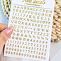 3D Glittery Gothic Letter Design Nail Art Stickers Uppercase Alphabet Letters Artistic Designs DIY Nail Art Decals Decoration #1