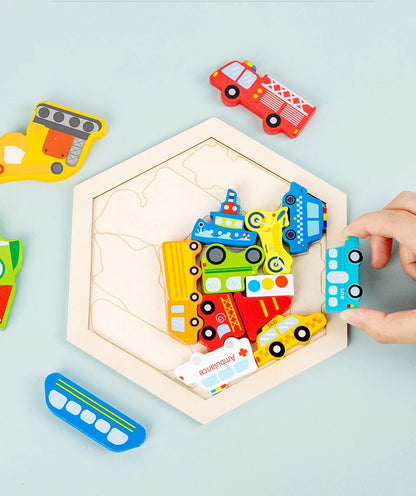 Baby toy Wooden jigsaw Puzzle Creative 3D Puzzle for Children's Intelligence Development Ealy Educational toy for Children