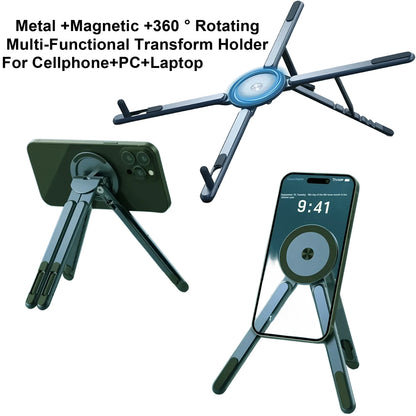 Foldable Magnetic Laptop Stand Aluminum Alloy Portable Adjustable Stand Heat Dissipation Holder for Smart Phone Tablet Notebook