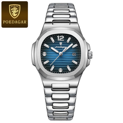 POEDAGAR Square Fashion Woman Wristwatch Luminous Waterproof Date Ladies Watch Luxury High Quality Quartz Women's Watches Reloj