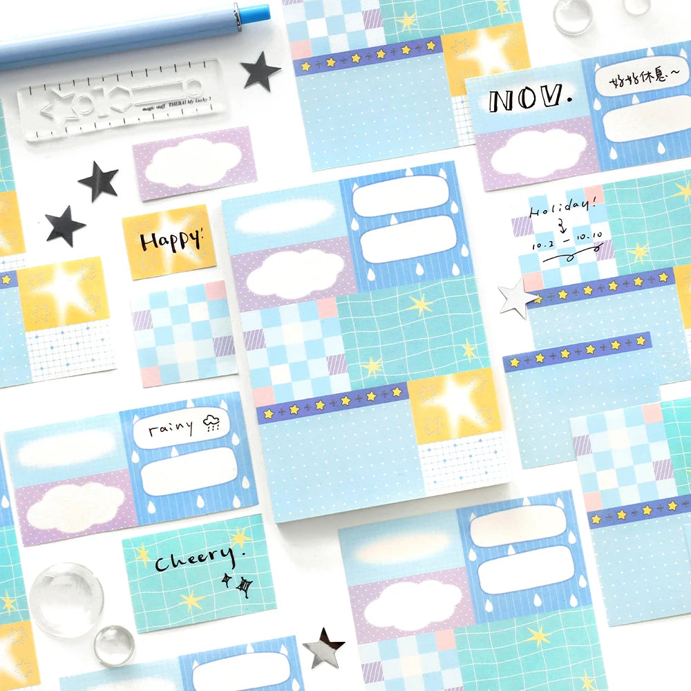80sheets Starlight Fragment Series Kawaii Ins Message Notes DIY Scrapbooking Material Aesthetics Craft Paper