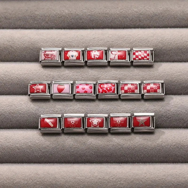 Wholesale Cute Animal Swimming Dogs Cats Sheep Charm Bracelet Fit 9mm Bracelet Stainless Steel Italian Links Making DIY Jewelrys