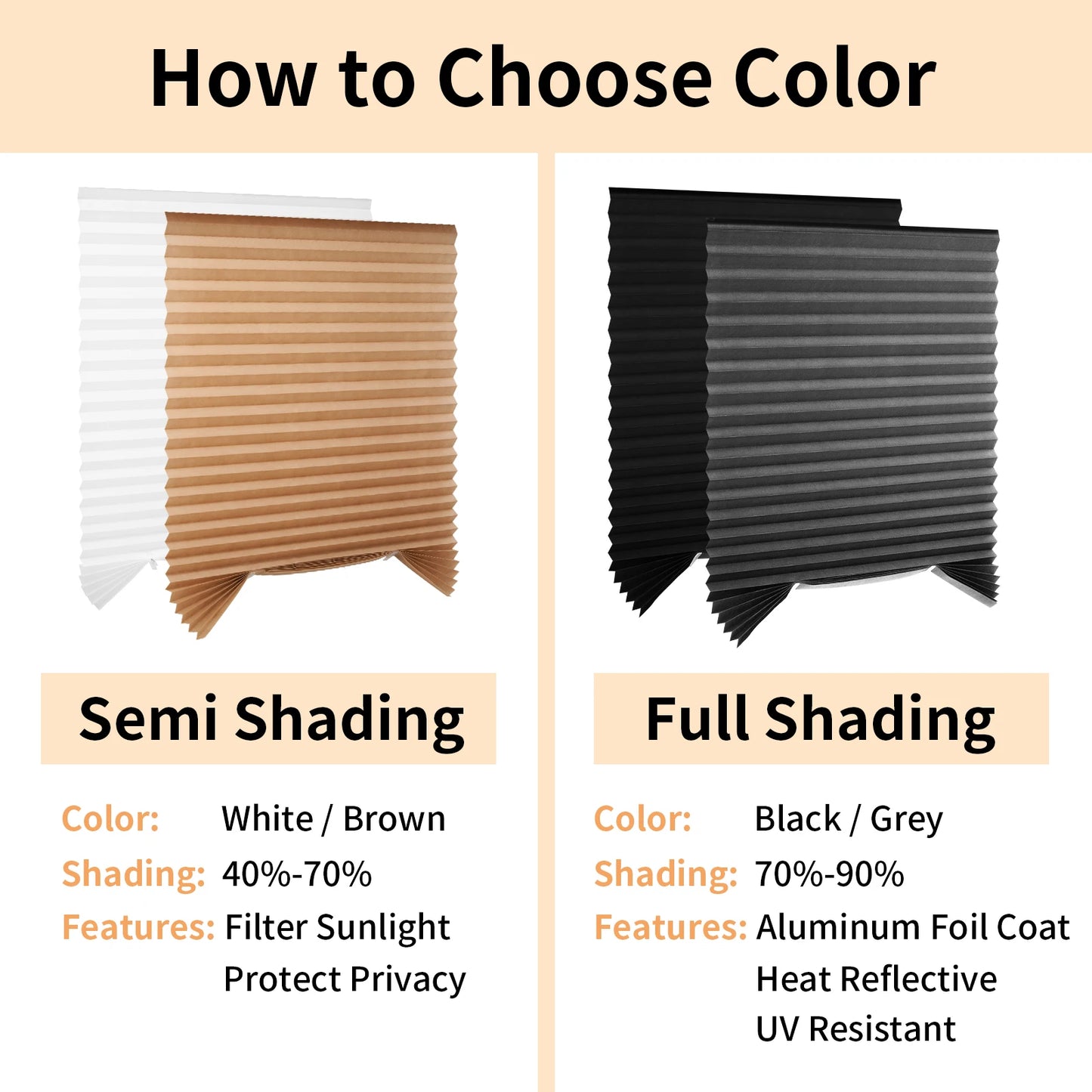 1Pc Shades Self-adhesive Half/Full Windows Nonwoven Folding Curtain Bathroom Balcony Living Room Balcony Curtains Pleated Blinds