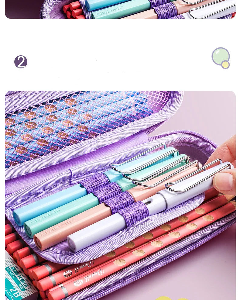 3D EVA Unicorn Cute Pencil Case Cartoon Stationery Box Girls Color Pencil Box Student Pen Case School Supplies Gifts Ipad Case