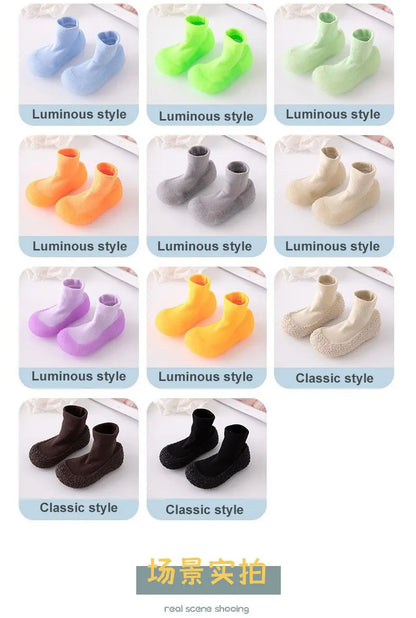 Woman Anti-slip Yoga Fitness Socks Shoes Children Kids Teen Girls Luminous Sport Socks Breathable Cotton Non-slip Jelly Shoes
