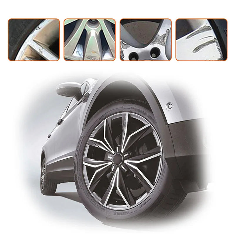 Silver Alloy Wheel Repair Kit Universal Vehicle Tire Wheel Scratch Remover For Car Rim Dent Paint Fix Tool Auto Accessories