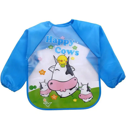 Baby Girls Apron Bibs Toddler Long Sleeve Scarf Waterproof Art Smock Feeding Bib Infant Boys Girls Kids Burp Cloth Bandana