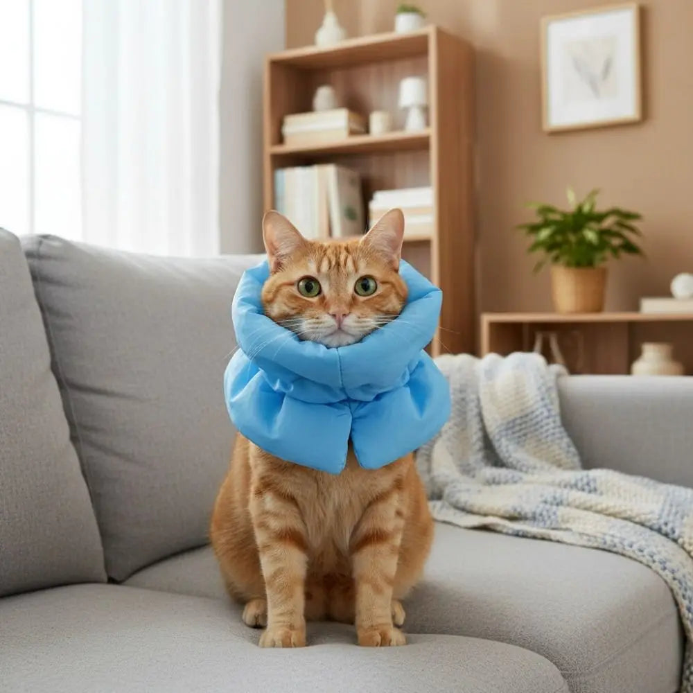 Waterproof Pet Elizabethan Collar Adjustable Anti-Bite Cat Protection Collars Warm Breathable Cat Recovery Cone Pet Wound