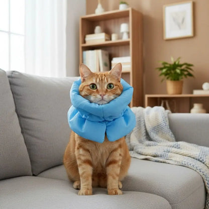 Waterproof Pet Elizabethan Collar Adjustable Anti-Bite Cat Protection Collars Warm Breathable Cat Recovery Cone Pet Wound