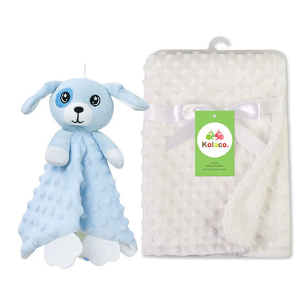 Custom Name Baby Blanket Personalized Baby Shower Gift Soft Minky Dot 2-in-1 Blanket & Lovey Set for Boys Girls