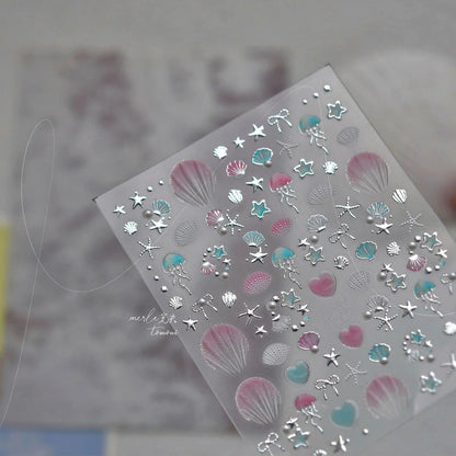 Gold Silver Metal Nail Stickers Dark Retro High-end Cross Nail Art Accessories Sticker Back Blue Nails 3D Decorations Decals DIY