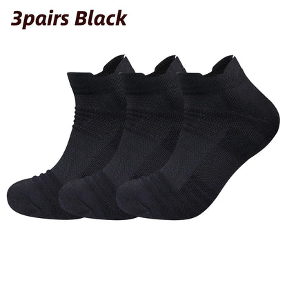 3 Pairs Mesh Sports Terry Socks Cushioned Moisture-managing And Durable Reduces Foot For Running Hiking Cycling Baskateball