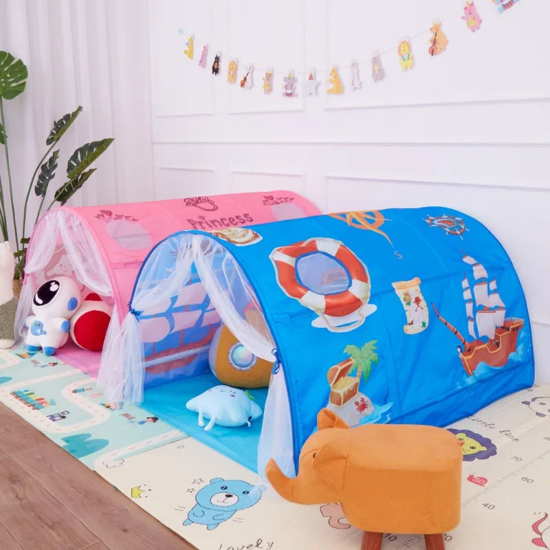 Starlight Dream Bed Canopy Play Tent for Kids Portable Fairy House Tunnel Cozy Playhouse Decor for Children Girls Boys