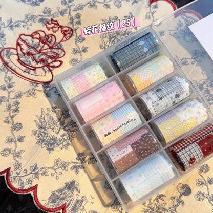 10Rolls Lacce Flower  Nail Foils Transfer Paper  Nail Art Stickers  Manicure Set Decal  Nails Decoration