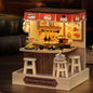 DIY 3D Puzzles Wooden Toy Miniature Dollhouse Handmade Doll House Model Building Kits Coffee House Toys For Xmas Gifts
