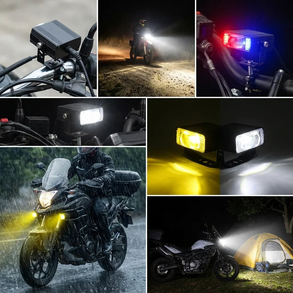 Car Grille Spotlight Projector Len Light DRL LED Aluminum Alloy Super Bright Motorcycle Auxiliary Waterproof Dustproof Spotlight