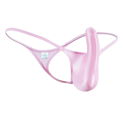 YAULAANG Sexy men's gloss gay underwear oily G-Strings thong Shiny low-waisted High Elasticity mens lingerie