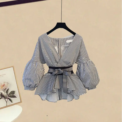 2026 Korean Style Long Sleeve T-shirt Tops High Waist Skirt Two-piece Elegant Women's Skirt Suit Casual Outfits
