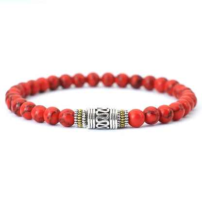Minimalist 6mm Natural Stone Bracelet Unisex Sanskrit Yoga Meditation Beaded Braclet Lucky Red Braslet Tibetan Buddhist Pulseira
