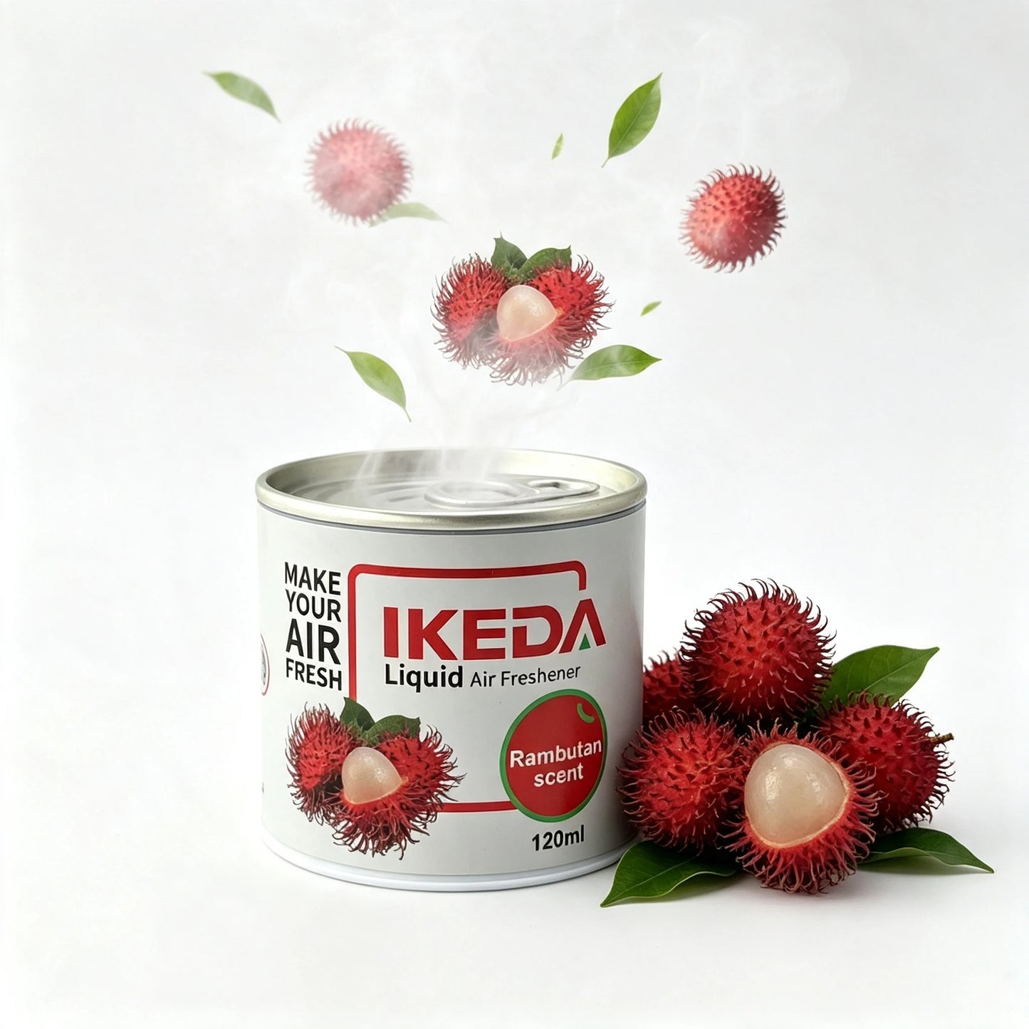 IKEDA 120g Green Apple Scent Liquid Air Freshener, Long Lasting Fruity Fragrance, Powerful Odor Eliminator for Car Home Office,