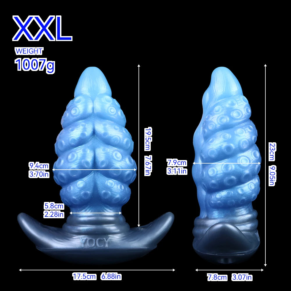 FAAK Silicone Wearable Anal Plug with Large Tail size S M L XL XXL Wireless Control Strapon Vibrator BDSM Flirting Sex Toys
