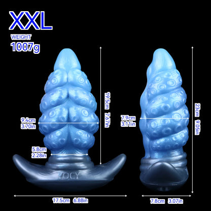 FAAK Silicone Wearable Anal Plug with Large Tail size S M L XL XXL Wireless Control Strapon Vibrator BDSM Flirting Sex Toys
