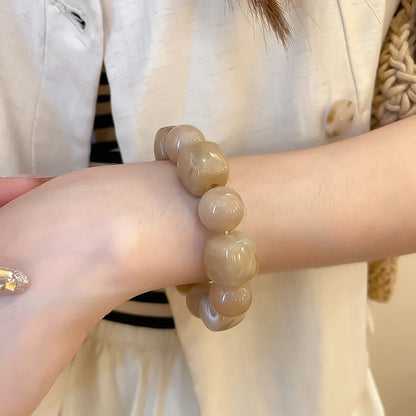 Acrylic Irregular Square Round Beaded Bracelet for Women European and American Simple Bracelet Korean Fashion Hand Accessories