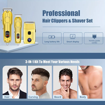 Hair Clippers Electric Razor Shavers for Men USB Rechargeable Clippers and Trimmer Beard Trimmer Barber Kit Professional Clipper
