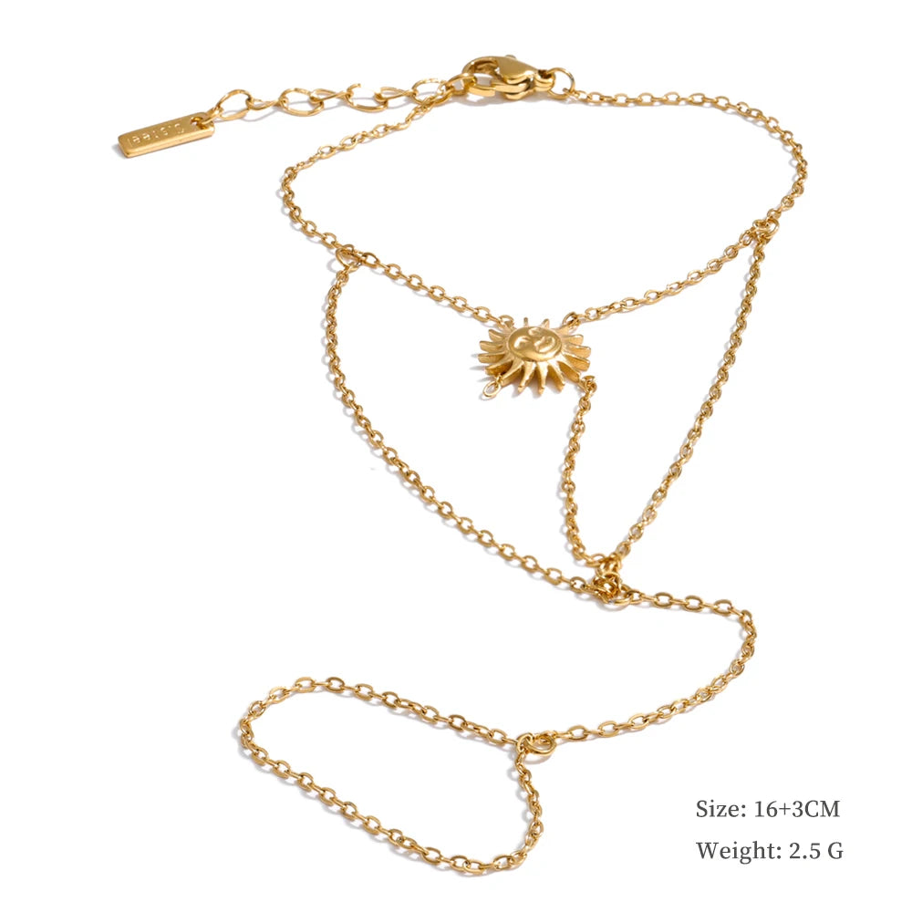 Yhpup Trendy Stainless Steel Zircon Beads Back of Hand Chain Finger Bracelet Fashion Chic Sexy Jewelry Waterproof Wholesale Gift