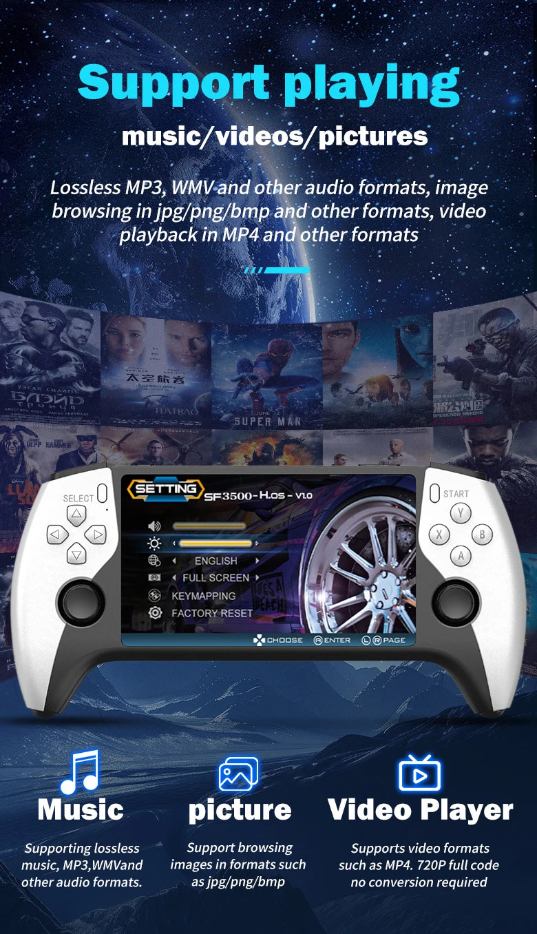 Pocket Game Console 5.0 Large Screen High Definition Retro Style Miniature Dual Joysticks Two-player Fighting Arcade-style