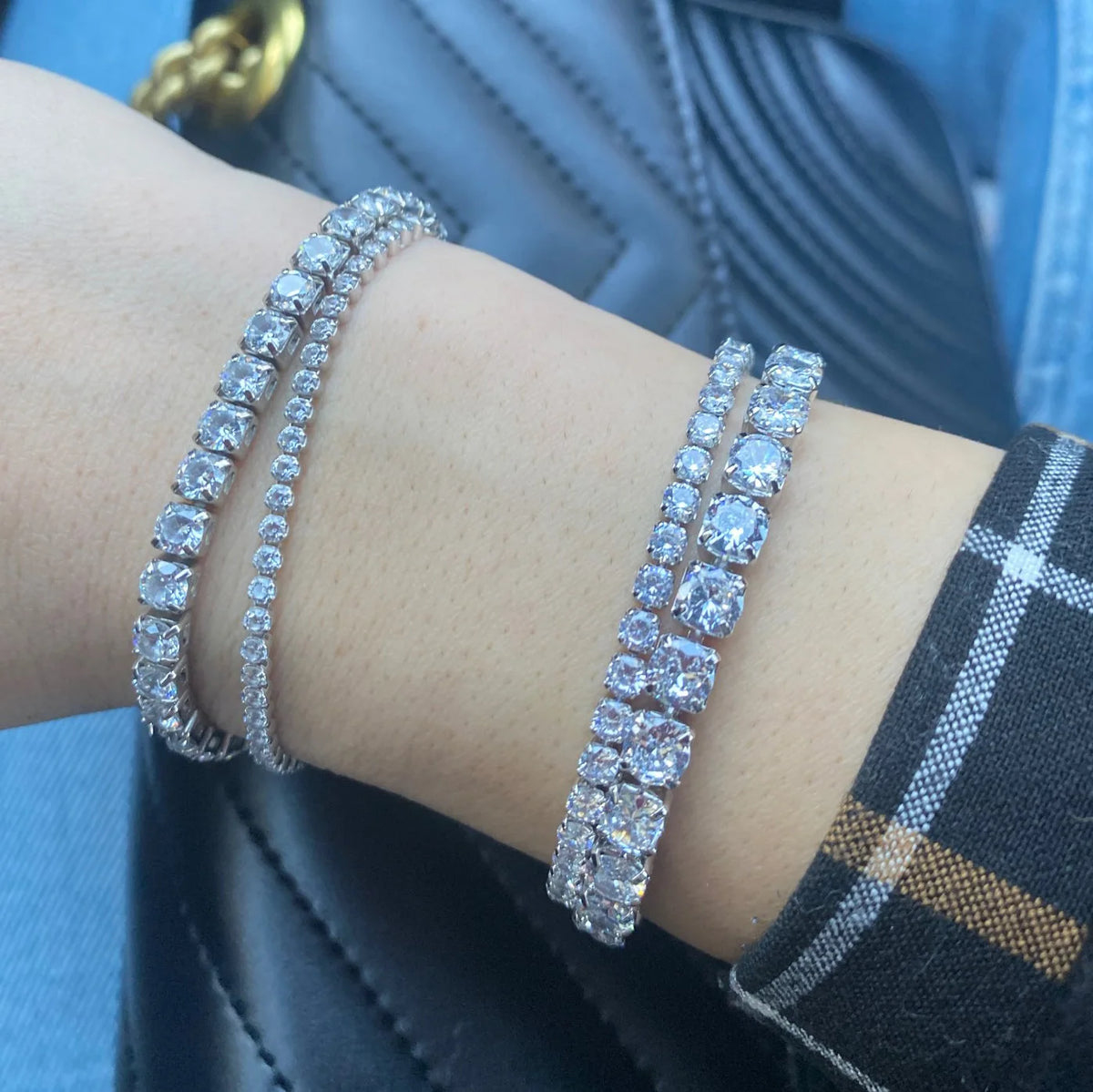 Fashion Multicolor Tennis Bracelet for Women 2.5/3/4/5mm Zirconia Charm Designer Tennis Chain Men Bracelet Wedding Jewelry KC128